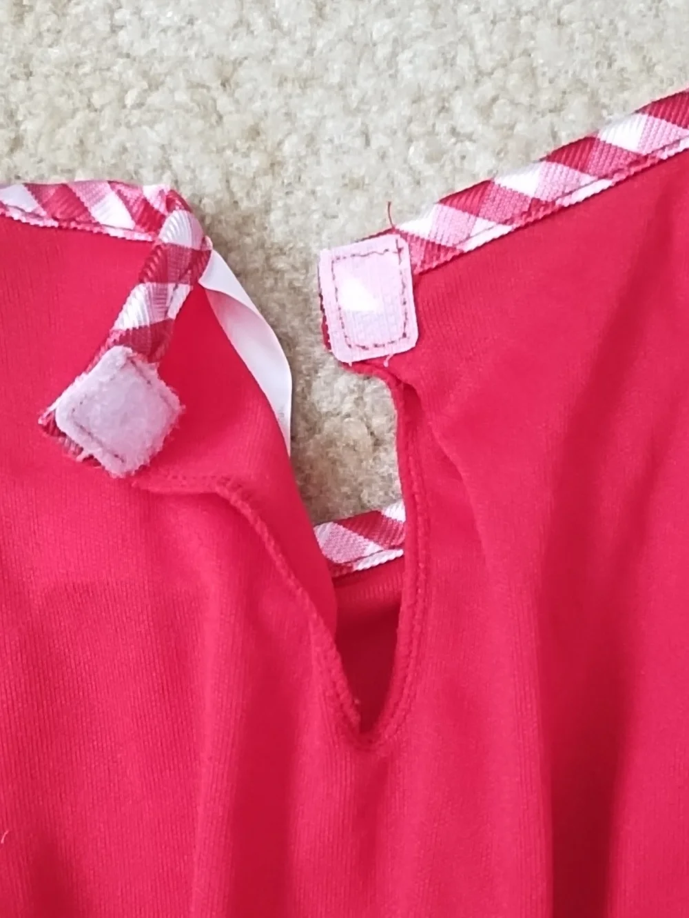 Girls Halloween Costume Dress Size 2T 3T 4T Short Sleeve Red White Gingham Check